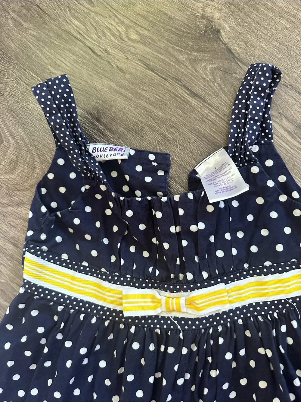 Navy & White Daisy Polka Dot Girls' Dresses - Cute Summer Sundress
